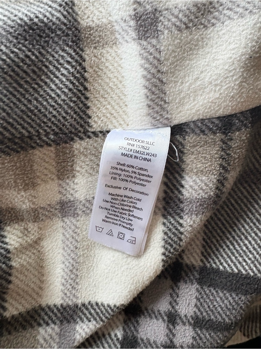 Eddie Bauer Plaid Cape Jacket in Cream and Black